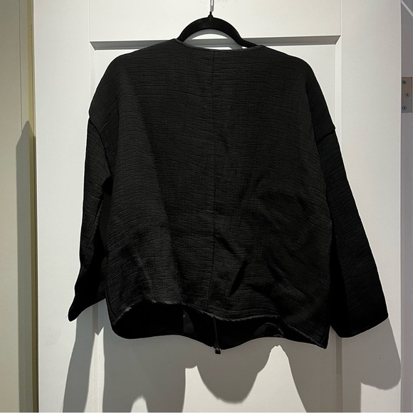 Eileen Fisher Silk Sponge Textured Bomber Jacket - Picture 4 of 9